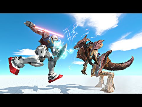 Gundam RX-78 vs Kaiju Monsters - Animal Revolt Battle Simulator | ARBS