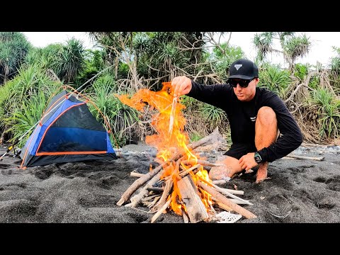 SOLO CAMPING On Remote Island - Eating Only What I Catch