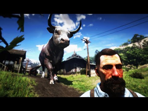 O Ataque do TOURO GIGANTE 👹- O Estouro da Boiada Nervosa [ Red Dead Rendemption 2 ]