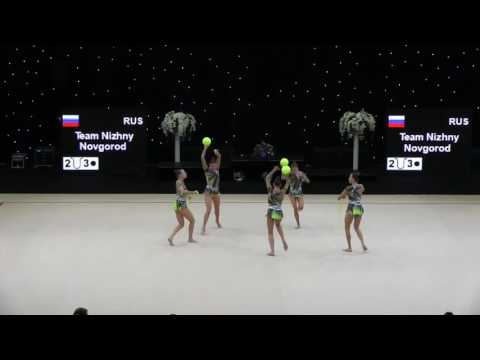 Miss Valentine 2017.FIG RG Senior Group Final.Team Nizhny Novgorod.2-ropes+3-balls.RUS
