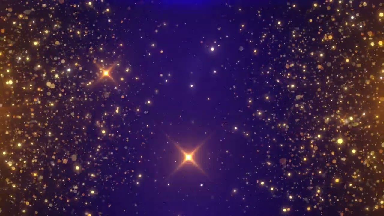sparkling blue gold glitter lights particles celebration background loop