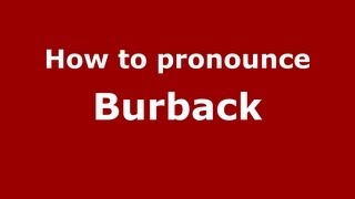 How to pronounce Burback