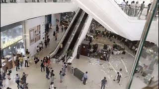 Shopping Mall&#39;s Fifth Floor Escalator During Storm