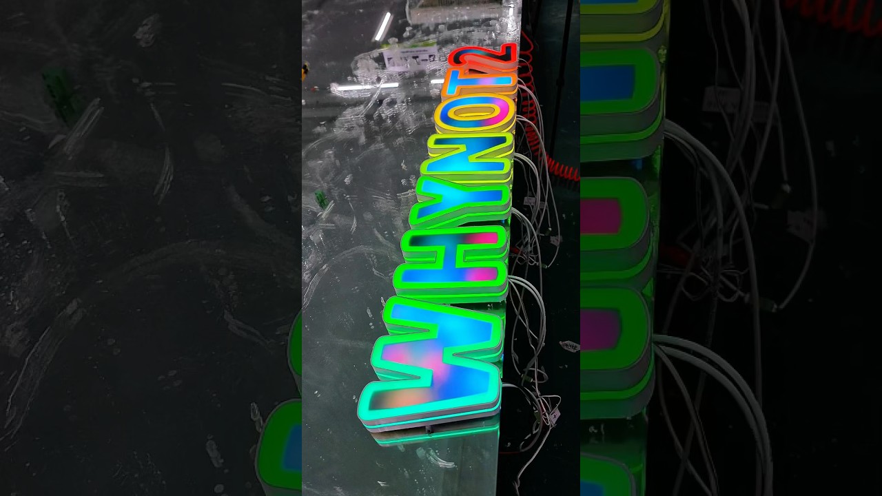 This LED signboard will  change color by itself!#sign #signage#design #signagedesign #ledsign