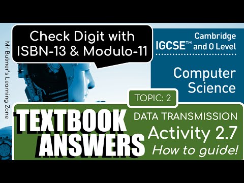 Cambridge IGCSE Computer Science  - TEXTBOOK ACTIVITY 2.7 - CHECK DIGIT with MODULO11 and ISBN13