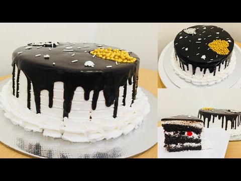 1/2 kg black forest cake recipe without oven || 1/2 basic chocolate sponge || Soft & simple recipe..