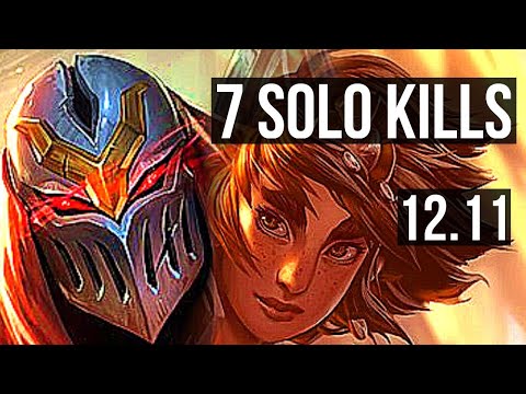 ZED vs TALIYAH (MID) | 2.1M mastery, 7 solo kills, 1400+ games, 13/4/7 | KR Challenger | 12.11