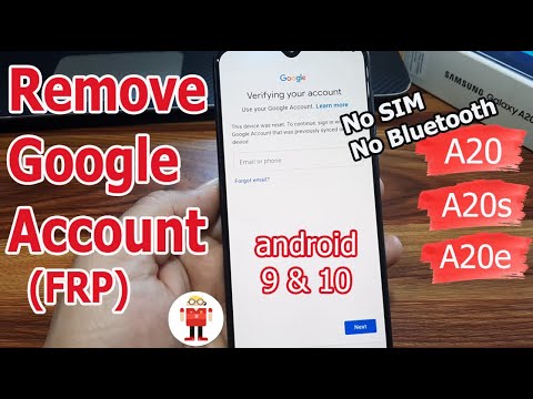 Bypass Google Lock Samsung Galaxy A20, A20e, A20s Android 9/10 - NO SIM or BLUETOOTH (FRP)