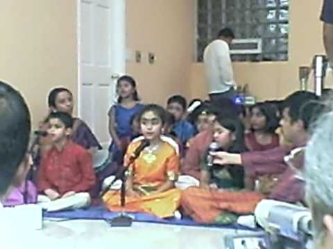 Srujana Annavarapu on New Year Day singing at Saiababa Temple