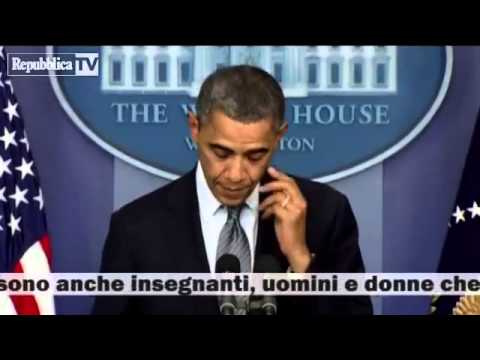Strage in Connecticut,le lacrime di Obama in diretta TV Massacre in Connecticut,Obama on live SUBITA