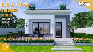 House Design 6.5x10 m with 2 bedrooms (65sqm)
