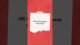 Thumbnail - MS Word'de bağlantılı metin kutuları #word
