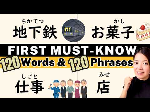 【N5/Beginner】The First 120 Japanese Words You Should Memorize(Part.3) | Learn with Example Sentences