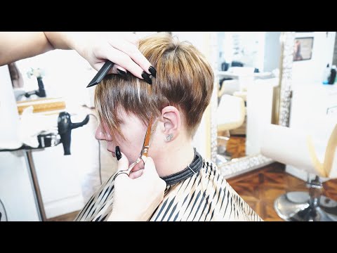ANTI AGE HAIRCUT - SHORT BLONDE PIXIE CUT WITH SIDE...