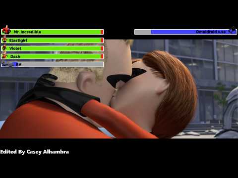 The Incredibles (2004) Final Battle with healthbars