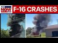 F-16 fighter jet crashes in Michigan