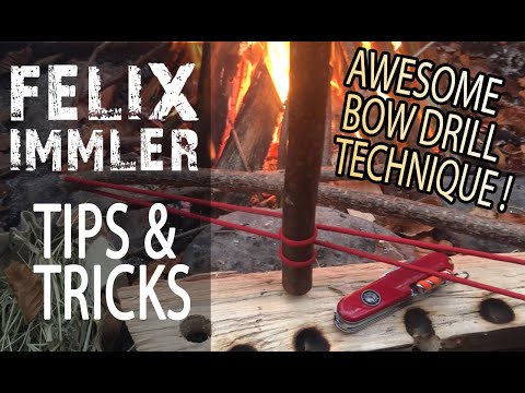 Double Rope Bow Drill Technique - 100% the best one for me - Swiss Army Knives Tips & Tricks (35/40)