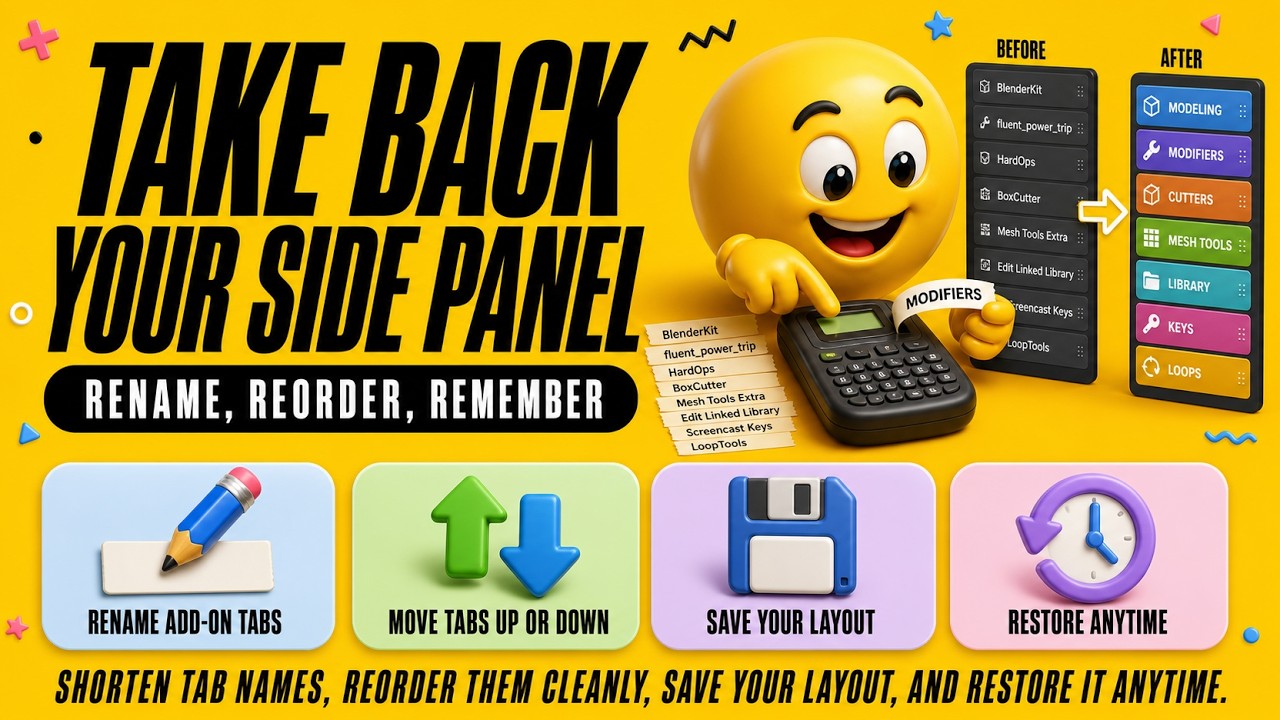 Rename and Reorder Add-On Panels Easily! – Blender T.V. Studio (DAZ to Blender Ed.)
