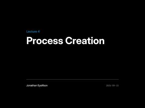 ECE344 Fall 2026 (Sec 1) Lec 4 - Process Creation