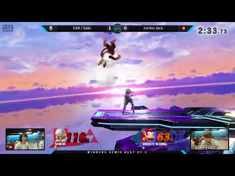AZML Season 1 Smash 4 Finals Winners Semis - SAK|Saiki (Sheik) vs JumboJack (Diddy Kong)