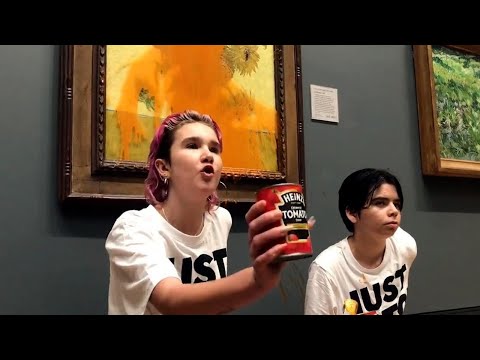 La activista climática que arrojó salsa de tomate a la pintura de Van Gogh rompe el silencio