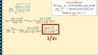 Limite de șiruri (criteriul Cauchy-d'Alembert)