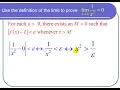 Epsilon M Definition of a Limit as x Approaches 0
