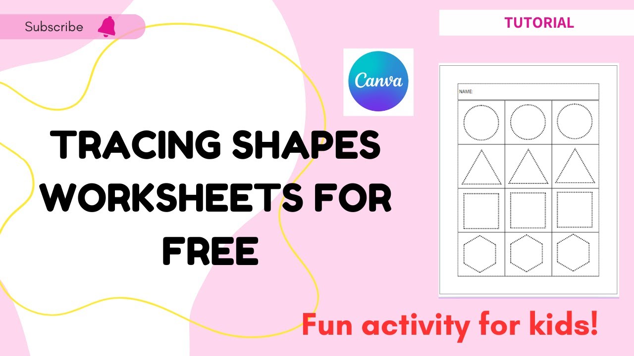 How to Create Tracing Shapes Worksheets for Kids Using Canva!