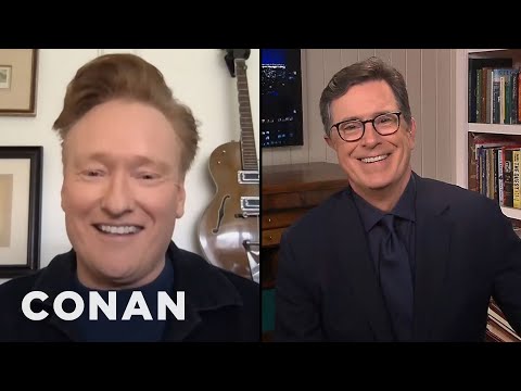 Conan & Stephen Colbert Compare Notes On Working From Home - CONAN on TBS