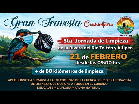 5ta Jornada limpieza Río Toltén y Allipén Araucanía 