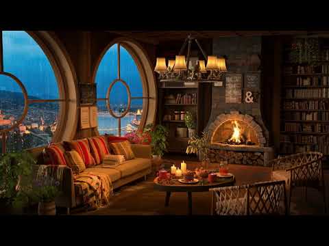 Peaceful Study Corner: Cozy Ambience with Amber Lights and Gentle Music