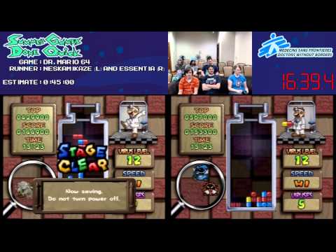 Dr. Mario 64 Speed Run Race (0:39:32) at #SGDQ 2013 [N64]