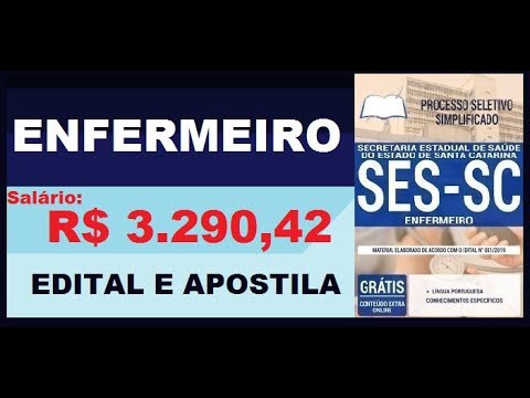 Edital Apostila Processo Seletivo Simplificado SES SC 2019 Cargo Enfermeiro