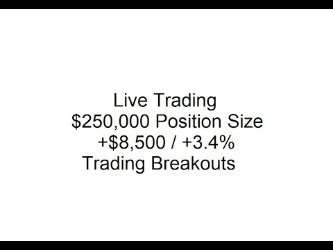 Live Trading, +$8,500 / +3.4% profit on a $250,000 position. Trading Breakouts