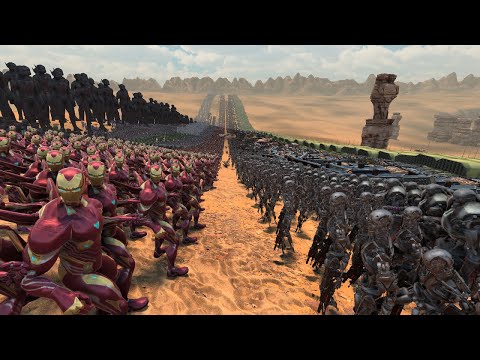 Avengers Endgame Army vs Terminator Army ! - Epic Battle Simulator 2 - UEBS 2