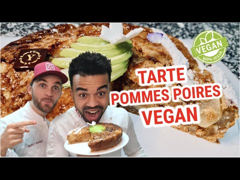 Tarte Pommes Poires Caramel Vegan ✅