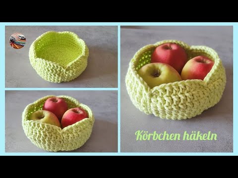 Körbchen häkeln 🥰 einfach + schnell  gehäkelt