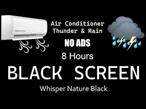 Fall Asleep Fast with Ac Noise & Heavy Rain - 8 Hours Of Relaxing Ambient