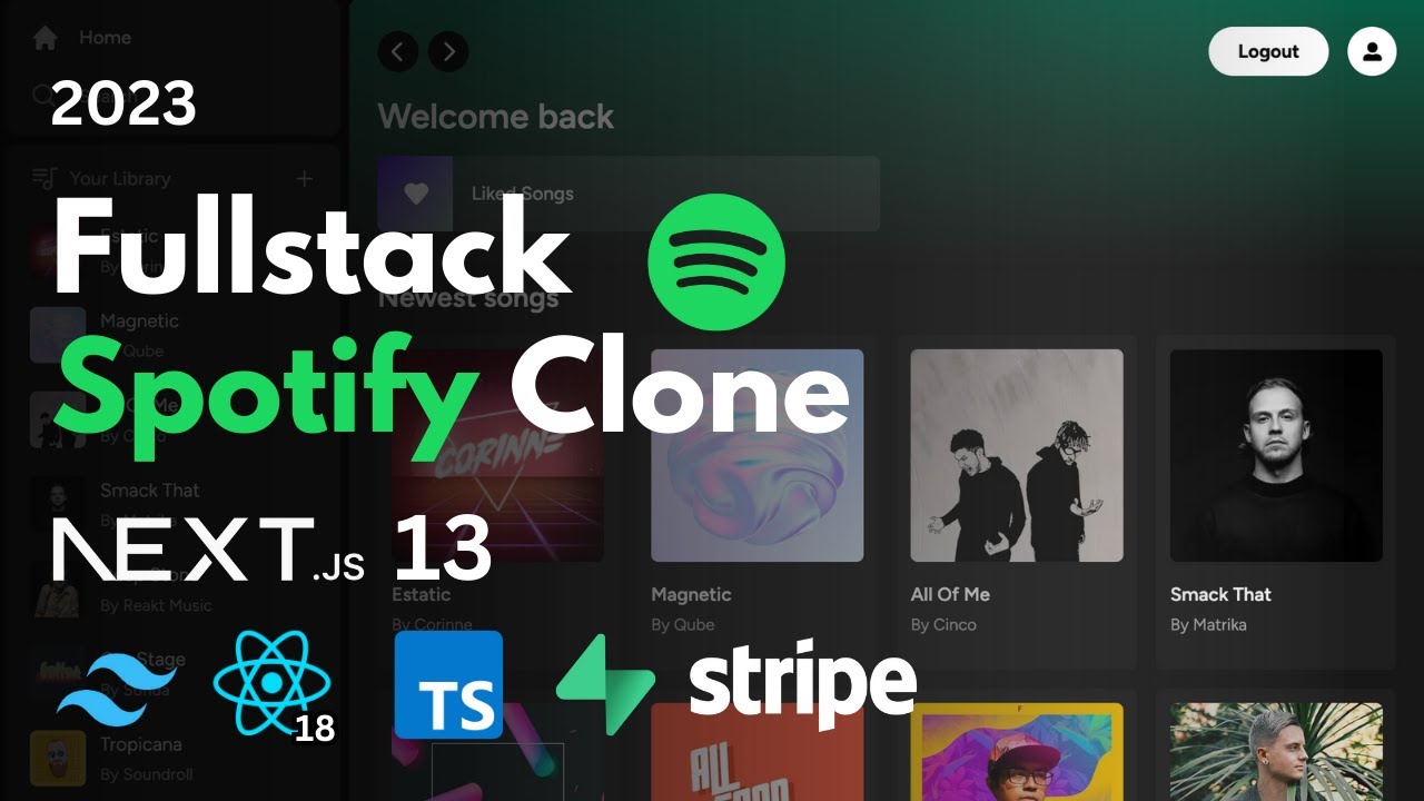 Full Stack Spotify Clone: Next 13.4, React, Stripe, Supabase, PostgreSQL, Tailwind (2023)