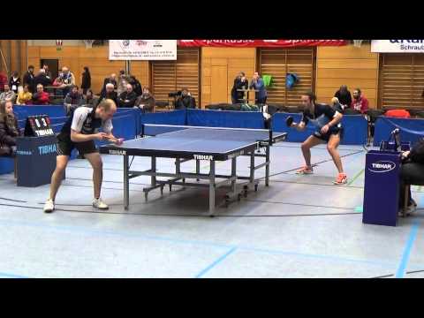 TT TV Hilpoltstein vs TTC Wohlbach 3 Bundesliga 2015 Dr Nico Christ Deutscher Doppelm  vs Gregor Cle