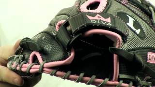 Video thumbnail: Louisville Slugger Diva Fastpitch Series Catcher's Mitt: DVCM Fastpitch