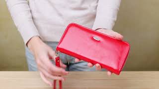 Гаманець жіночий на одну блискавку з екошкіри гладкий KIVI 19041 червоний