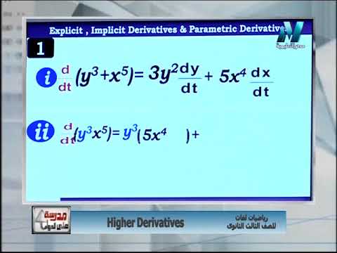 رياضيات لغات الصف الثالث الثانوى 2019 - الحلقة 04 - Higher Derivatives تقديم د/علاء الفقى
