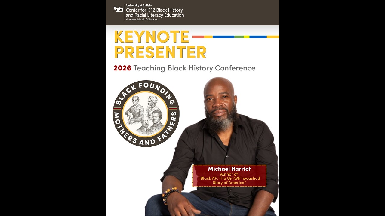 🎤 Keynote Speaker: Michael Harriot 📍 Event Location: University at Buffalo (SUNY Buffalo), New York 📅 Event: 2026 Teaching Black History Conference #UBGSE is excited to announce that acclaimed author, journalist and cultural critic Michael Harriot will be the upcoming keynote at the 2026 Teaching Black History Conference at #UBuffalo. Whether you're an educator, historian, student or advocate for Black history education, this conference is a must-attend event focused on teaching Black history, culturally responsive pedagogy, social justice education and inclusive curriculum development.