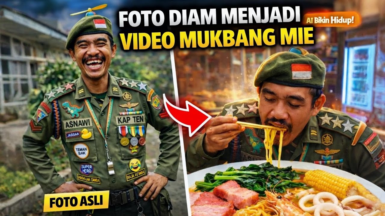 Lagi Viral! Cara Mengubah Foto Jadi Video Mukbang Mie dengan AI