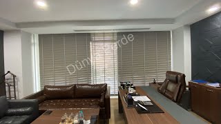 Kumandalı Motorlu Ahşap Jaluzi Perde 50mm