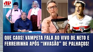 ‘Craque Neto vai usar tanguinha, hein? Por%@, o Ferreirinha…’; Vampeta é direto após ‘invasão’