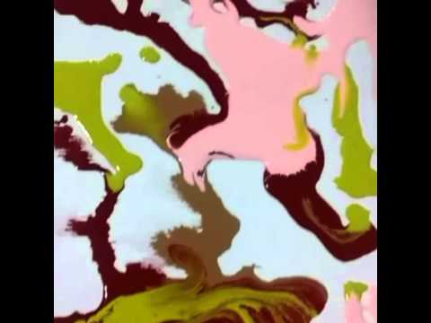 Fluid acrylic abstract pour, painting with water