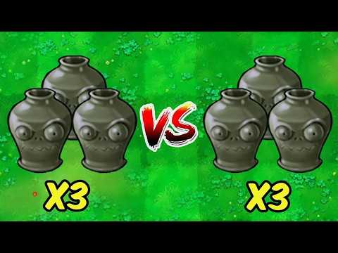 PVZ 1 Hybrid Challenge - 3 Plant Vases VS 3 Zombie Vases - Who Will Win?