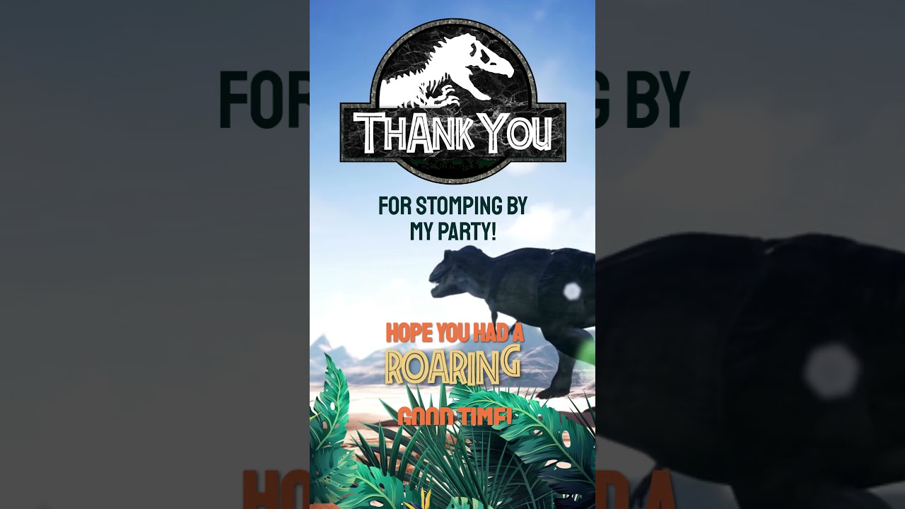 Dinosaur Birthday Invitation, Dinosaur Video Invitation, Dino Birthday, Dino Party, Thank You Video
